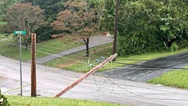 Savannah Miller shared this photo on Facebook of a downed power line at Norris Drive in Dogwood Heights.